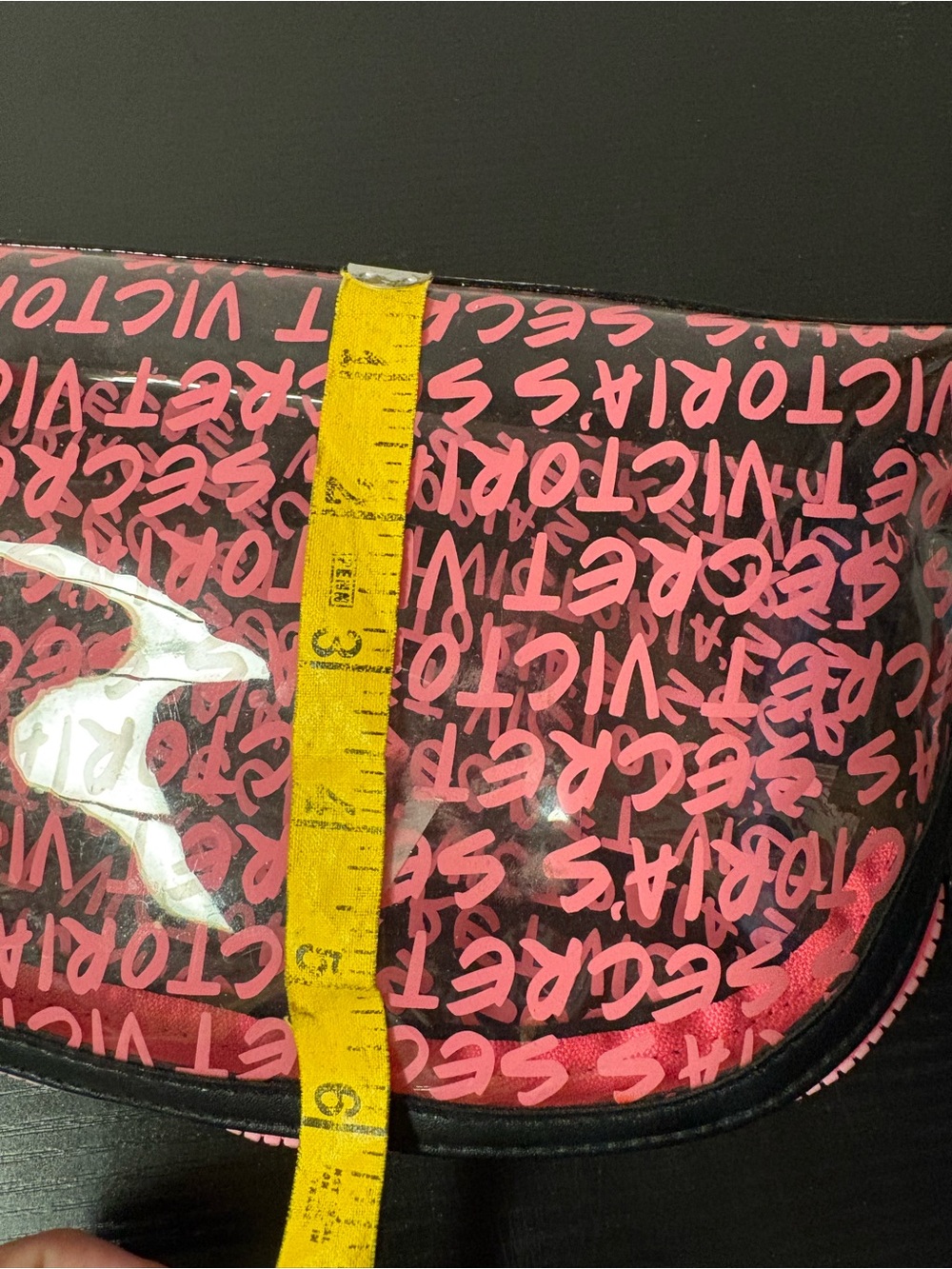 Victoria’s Secret Pink & Black Clear Cosmetic Makeup Travel Bag Pouch - Picture 5 of 6